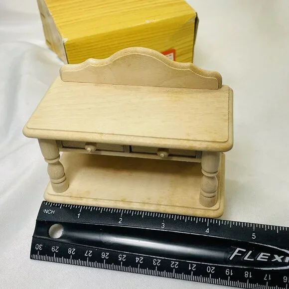 Bodo Hennig Dollhouse Waschtisch Wood Side Table With Drawers 230 Germany In Box - Picture 7 of 10